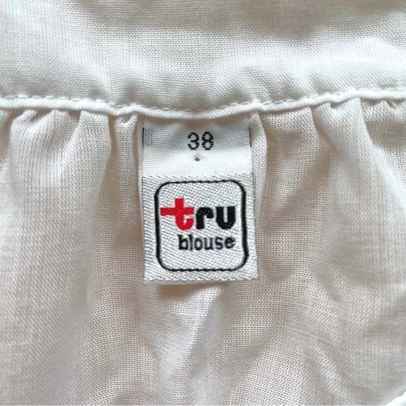 VINTAGE German White Lace Puffy Sleeve Boho Peasant Milkmaid Top - S/M - Picture 6 of 8